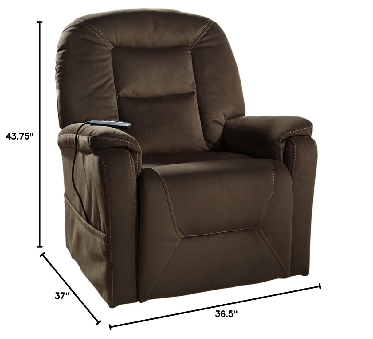 Signature Design by Ashley Samir Power Lift Recliner for Elderly with Heated & Massage Seat, Brown