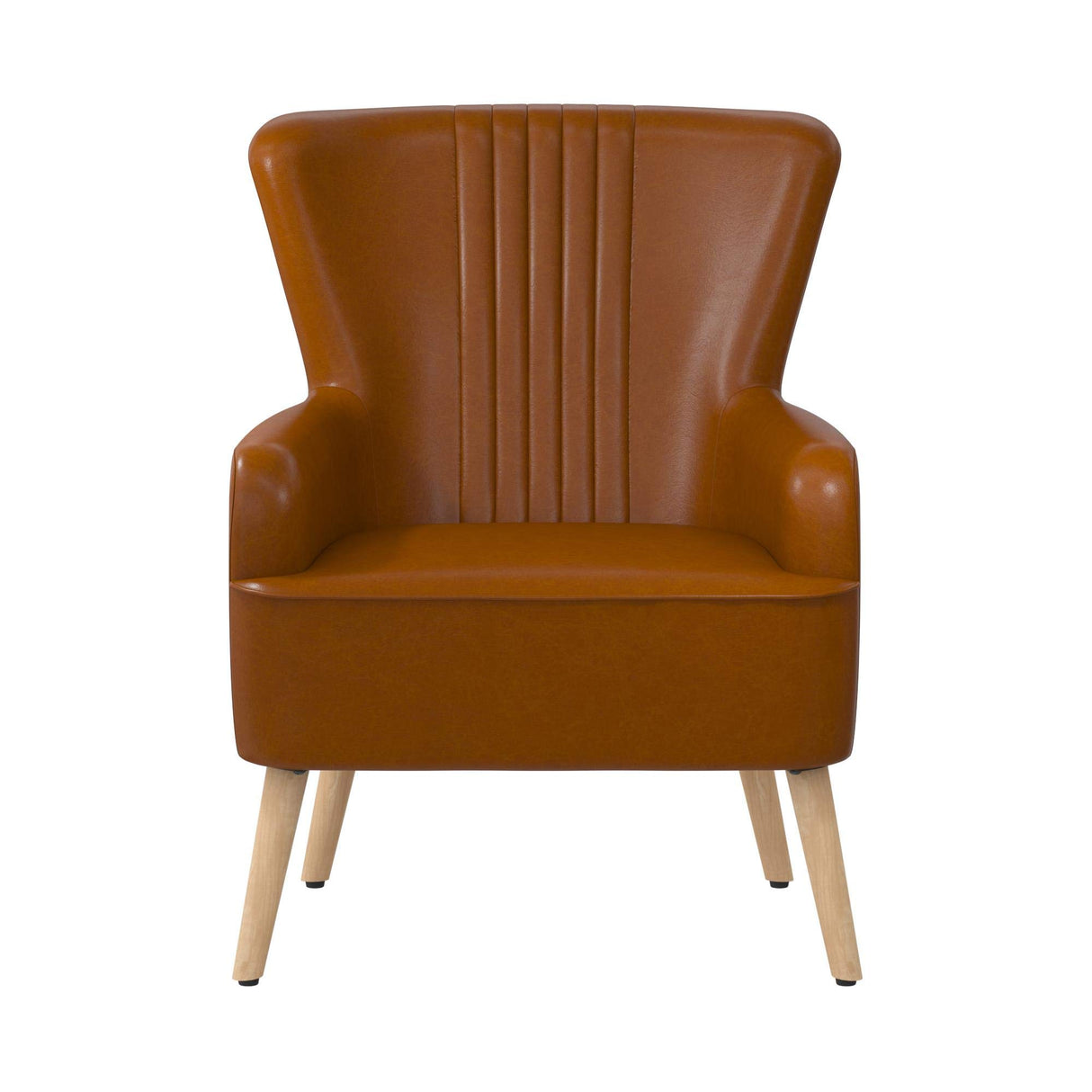 Camel Faux Leather Accent Chair