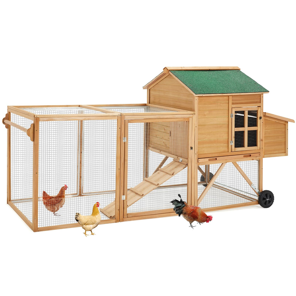 FeatherTrek 2-Story Chicken Tractor with Wheels & Waterproof Roof
