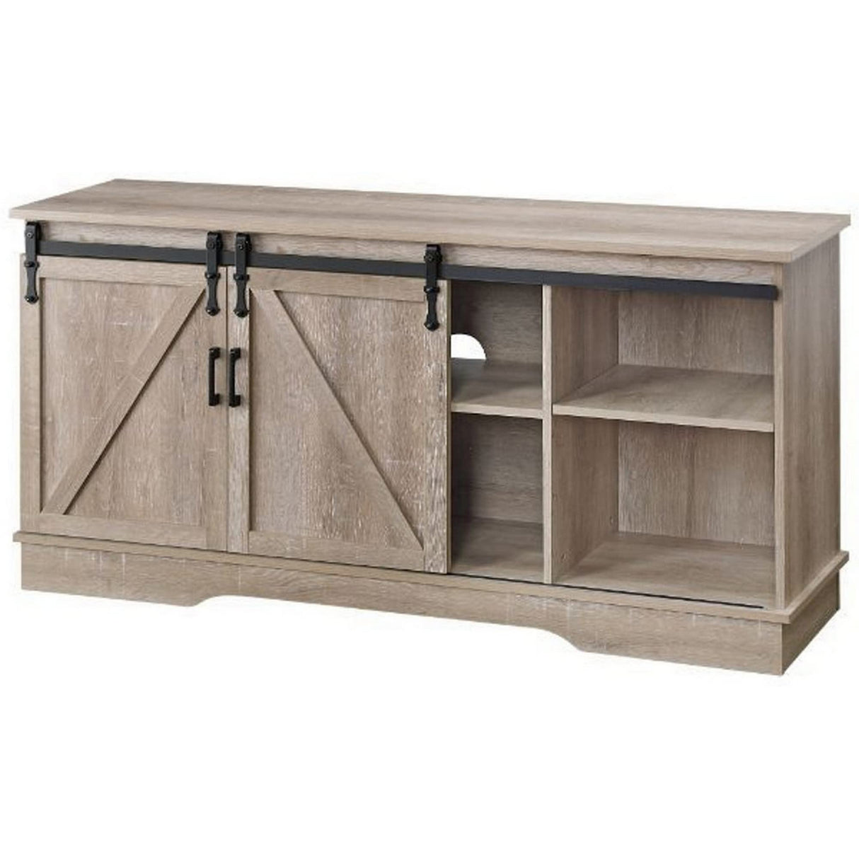 Versatile Rectangular Wooden TV Stand, Brown