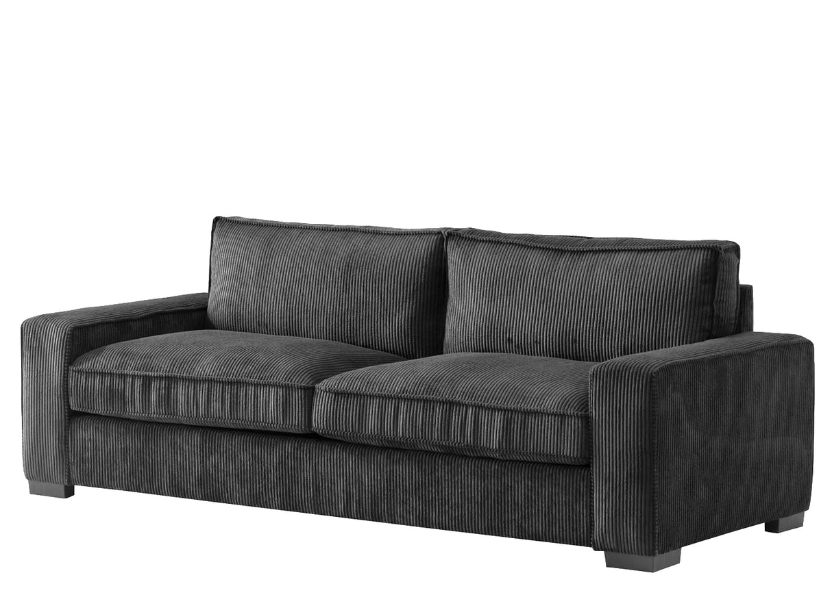 Luxe Living Room Sofa with Soft Corduroy Upholstery, Streamlined Design