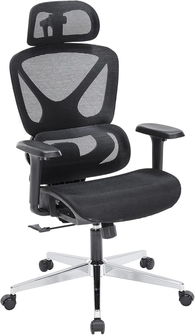 Office Chair, Mesh Chair with Tilt Function and Lumbar Support