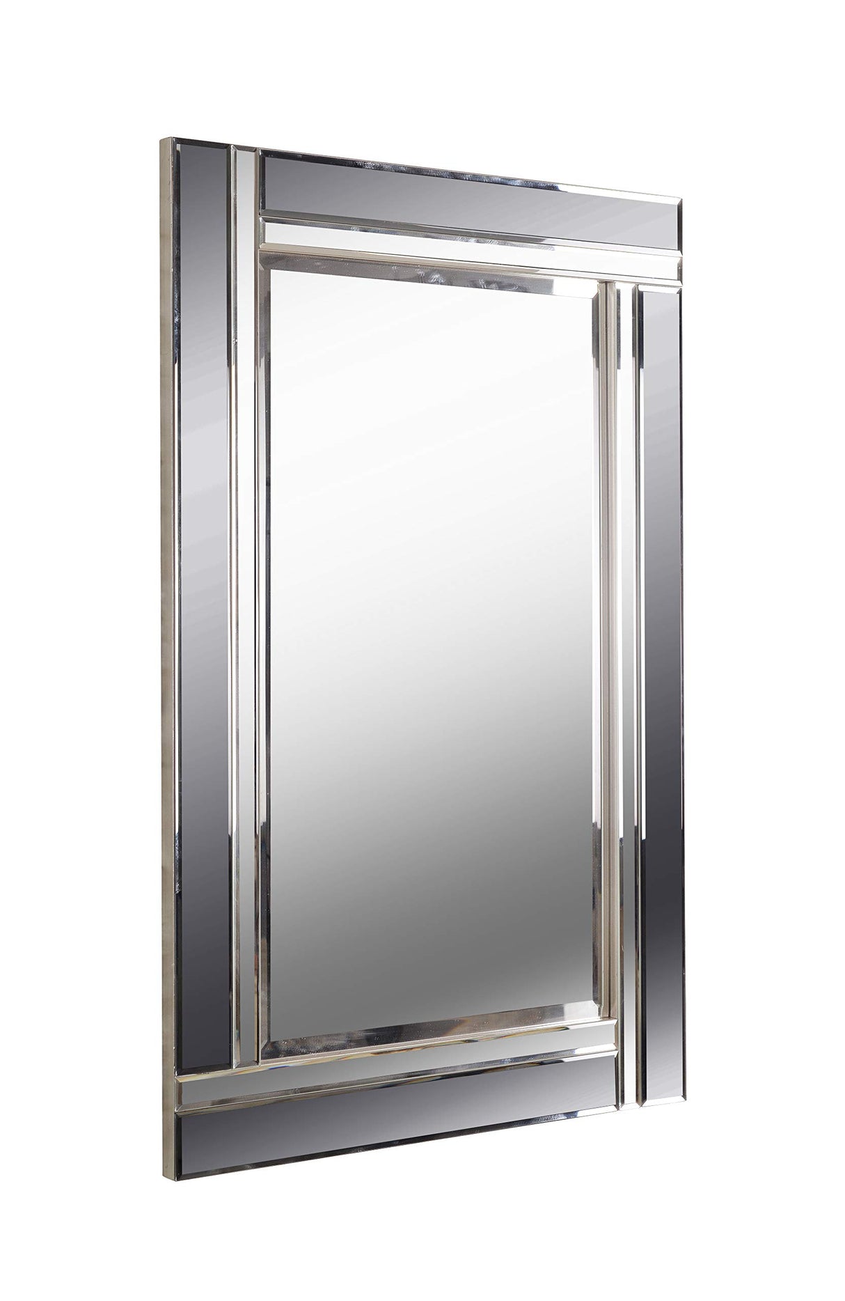 Mirror with Beveled Smoke and Plain Mirror Frame