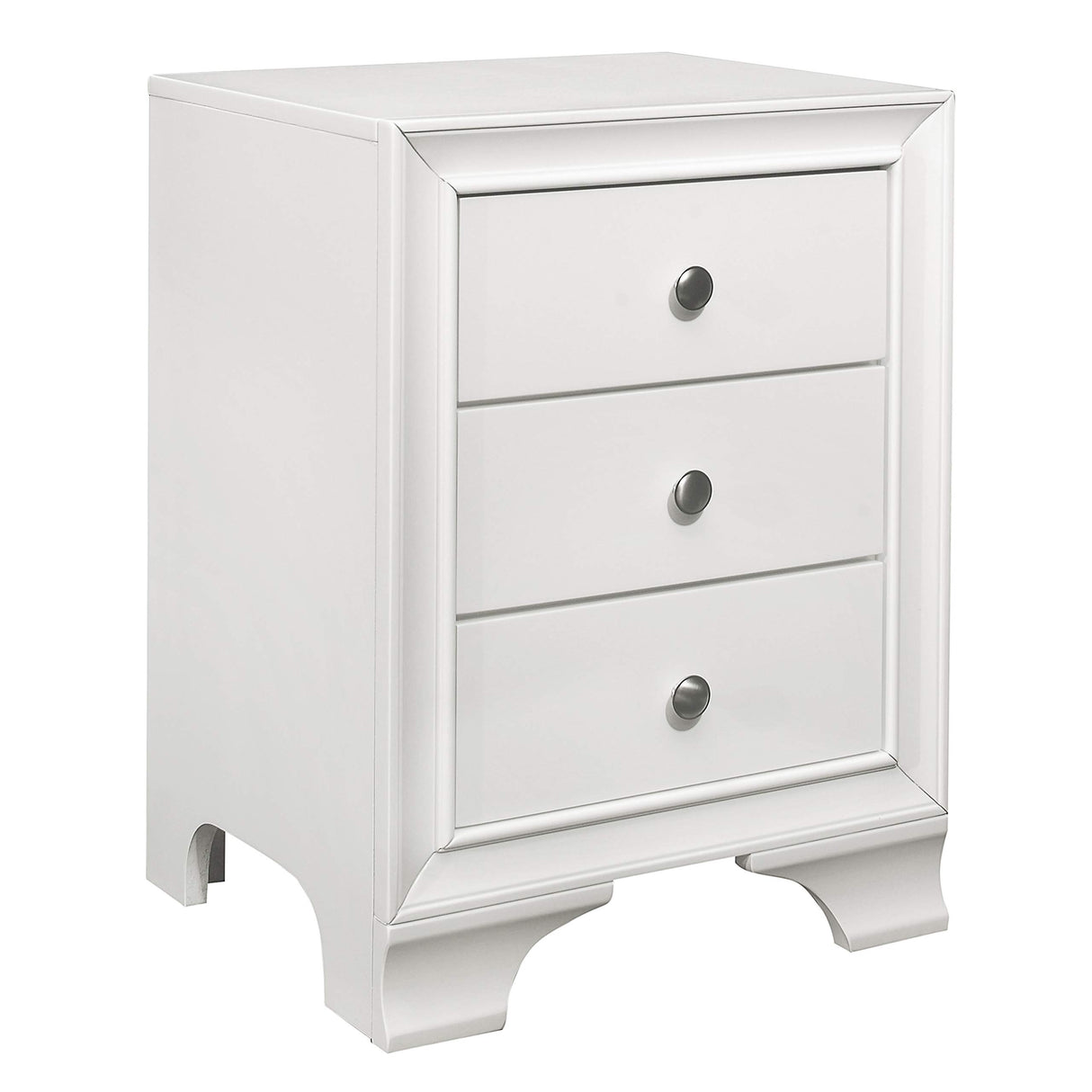 3-Drawer Nightstand, White