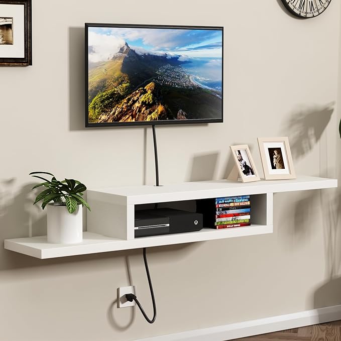 Floating TV Stand Shelf, Wall Mount Entertainment Center, 60” Media Console Stand