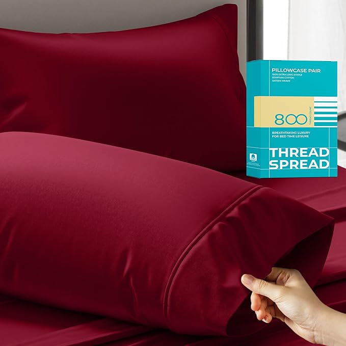 800 Thread Count White King Pillow Cases Set