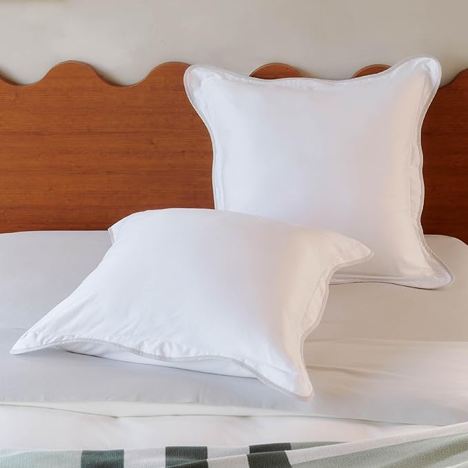 Pillowcases Queen Size Set of 2, Cotton Tencel Lyocell Pillow Cases