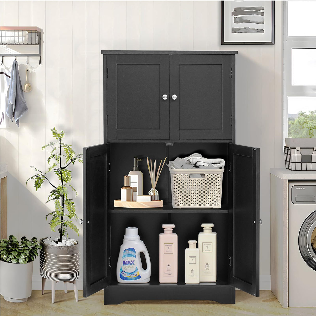 Bathroom Cabinet, Storage Cabinet with Adjustable Shelves