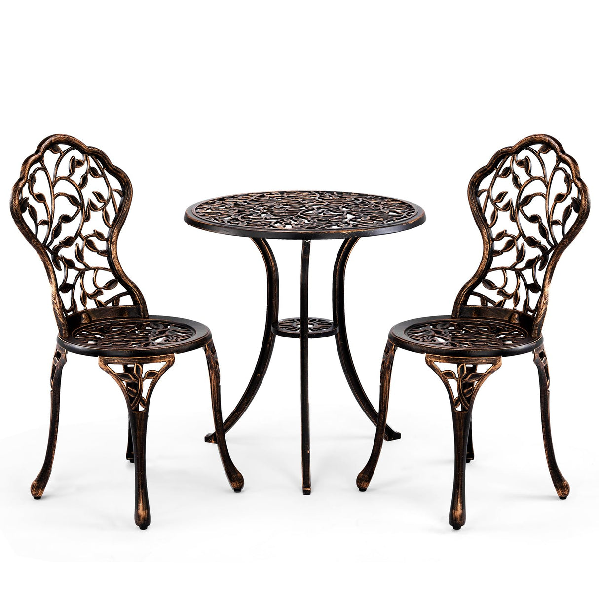 3 PCS Outdoor Bistro Set,Outdoor Patio Set, All-Weather Cast Aluminum Bistro Table Set