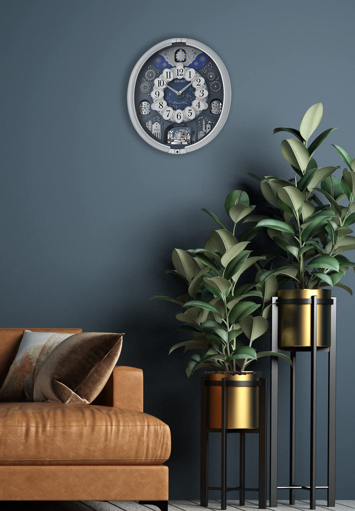Melodies in Motion Wall Clock, Glittering Starry Night