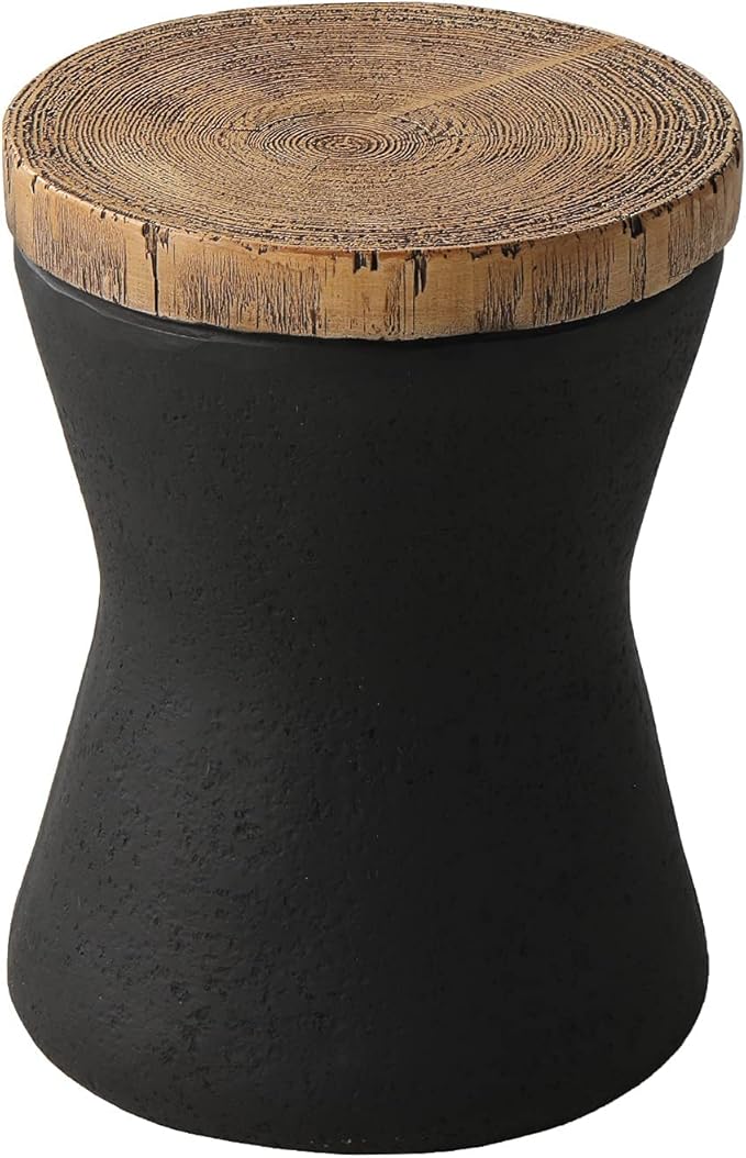 Outdoor Accent Table, 13" W Hourglass Shaped Outdoor Side Table for Patio
