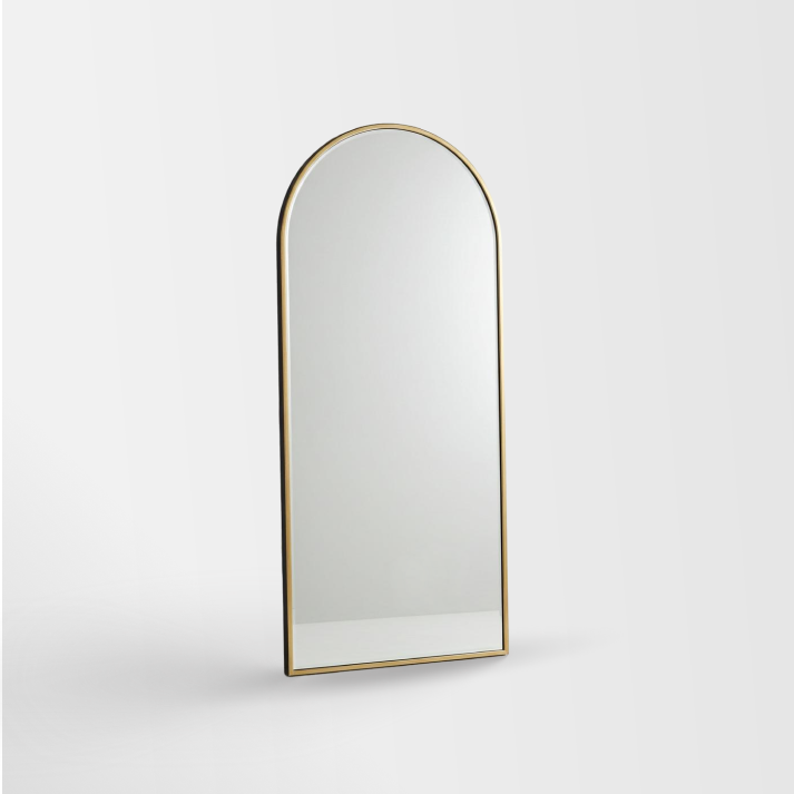 LumiArc Full Length Arched Mirror | Black & Gold Frame