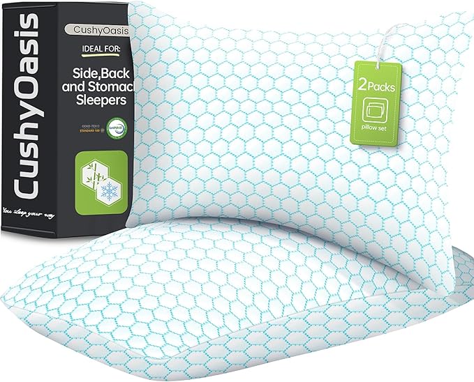 Shredded Memory Foam Pillow for Sleeping, Cooling Bed Pillows