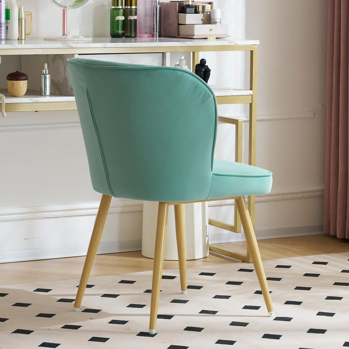 Dining Chairs Set of 2, Modern Velvet Dining Room Chairs with Metal Legs