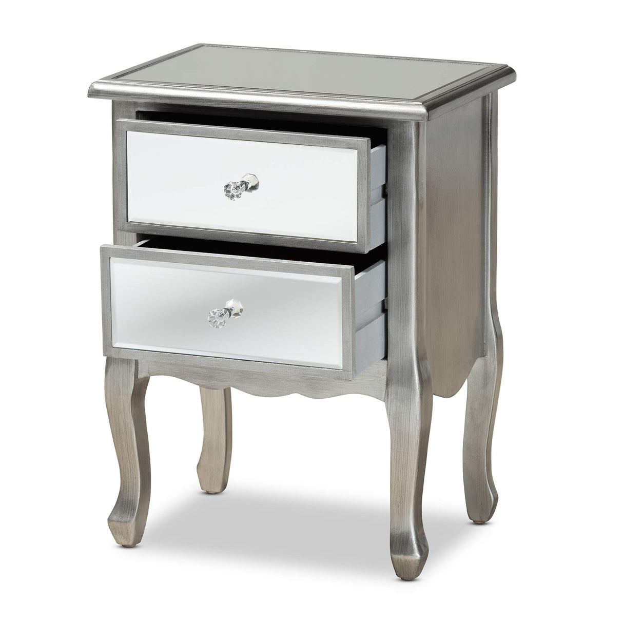 Nightstands, Silver/Mirror