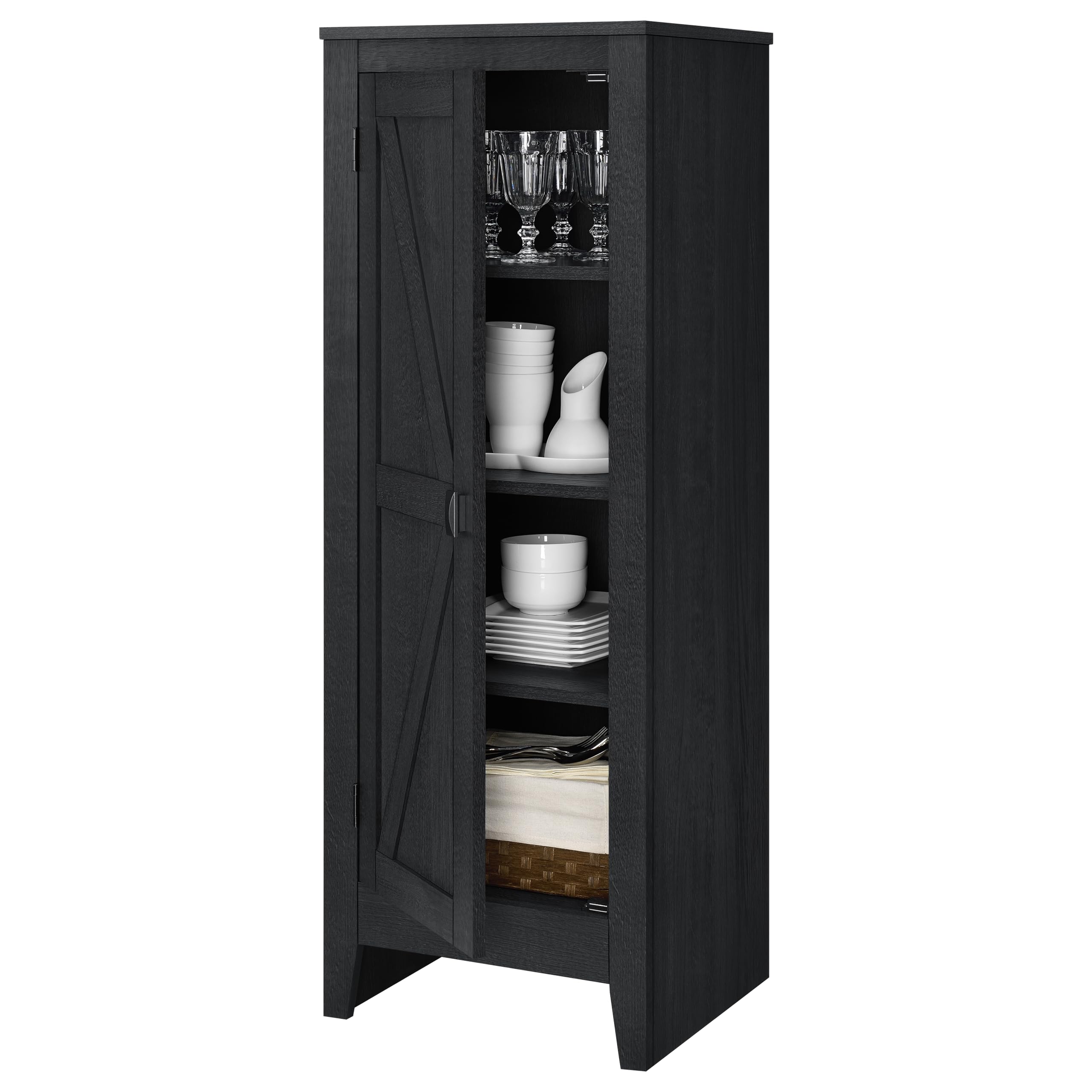 Evolution Farmington Storage Cabinet, 1 Pack, Black Oak