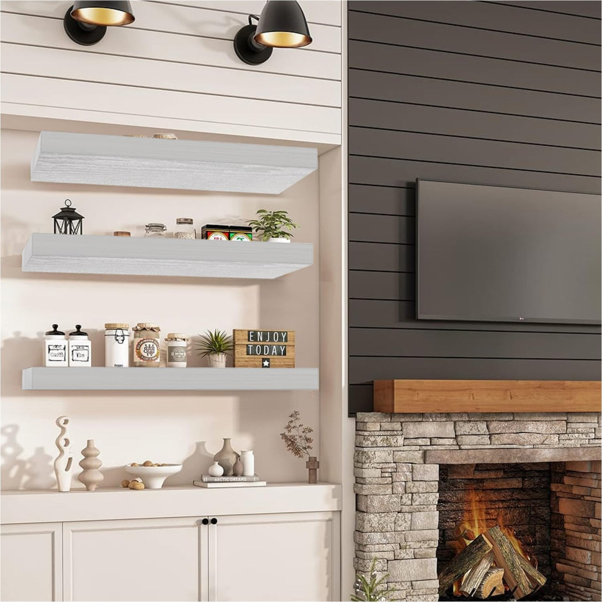 Floating Shelves Set of 3,Wall Shelves for Bedroom, Bathroom, Kitchen, Living Room