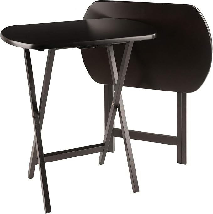 Wood Darlene Tray Table Set – 2 Piece Folding Tables