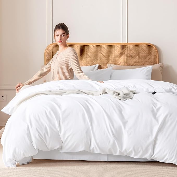 Linen Feel Like Textured, Luxury Soft and Breatheable Bedding Set