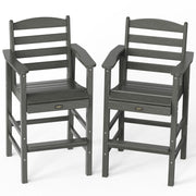 Outdoor Bar Stools Set of 2, HDPE Weather Resistance Tall Adirondack Chairs Outdoor Bar