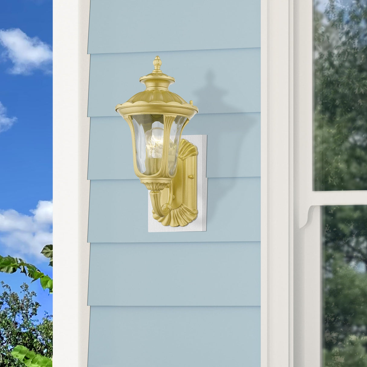 Livex Lighting 7850-13 Oxford 1 Light Outdoor Wall Lantern, White, 7.25 x 15.5 x 8.75