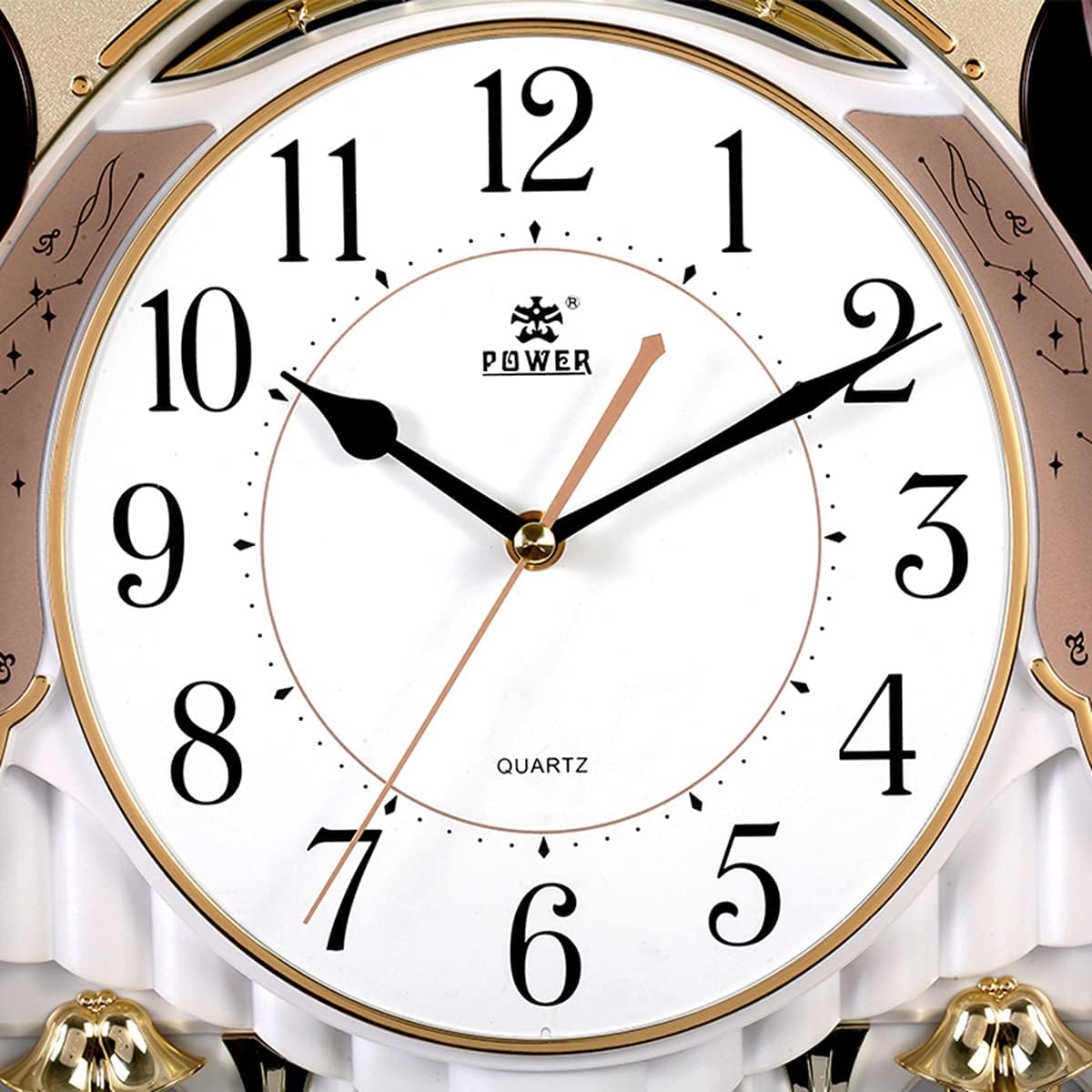 Musical Motion Wall Clock with Rotating Pendulum, Decorative Wall Clock