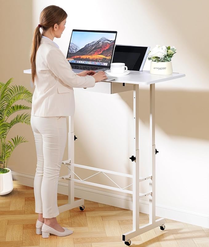 Small Standing Desk Adjustable Height Small Computer Desk Mobile Portable