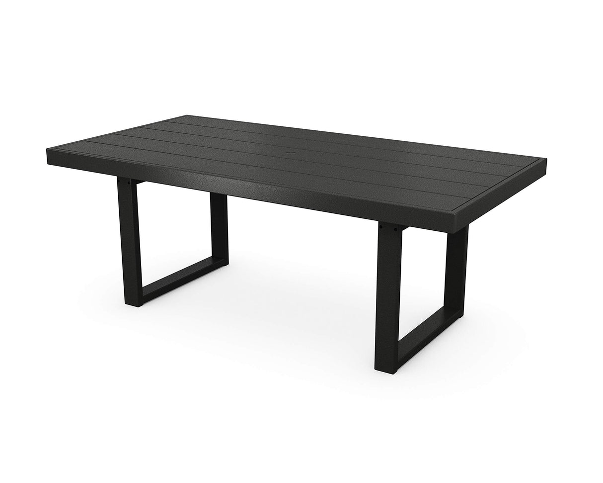 Edge Dining Table, Black (78 x 29.25 x 40.15 (WxHxD), 142 pounds