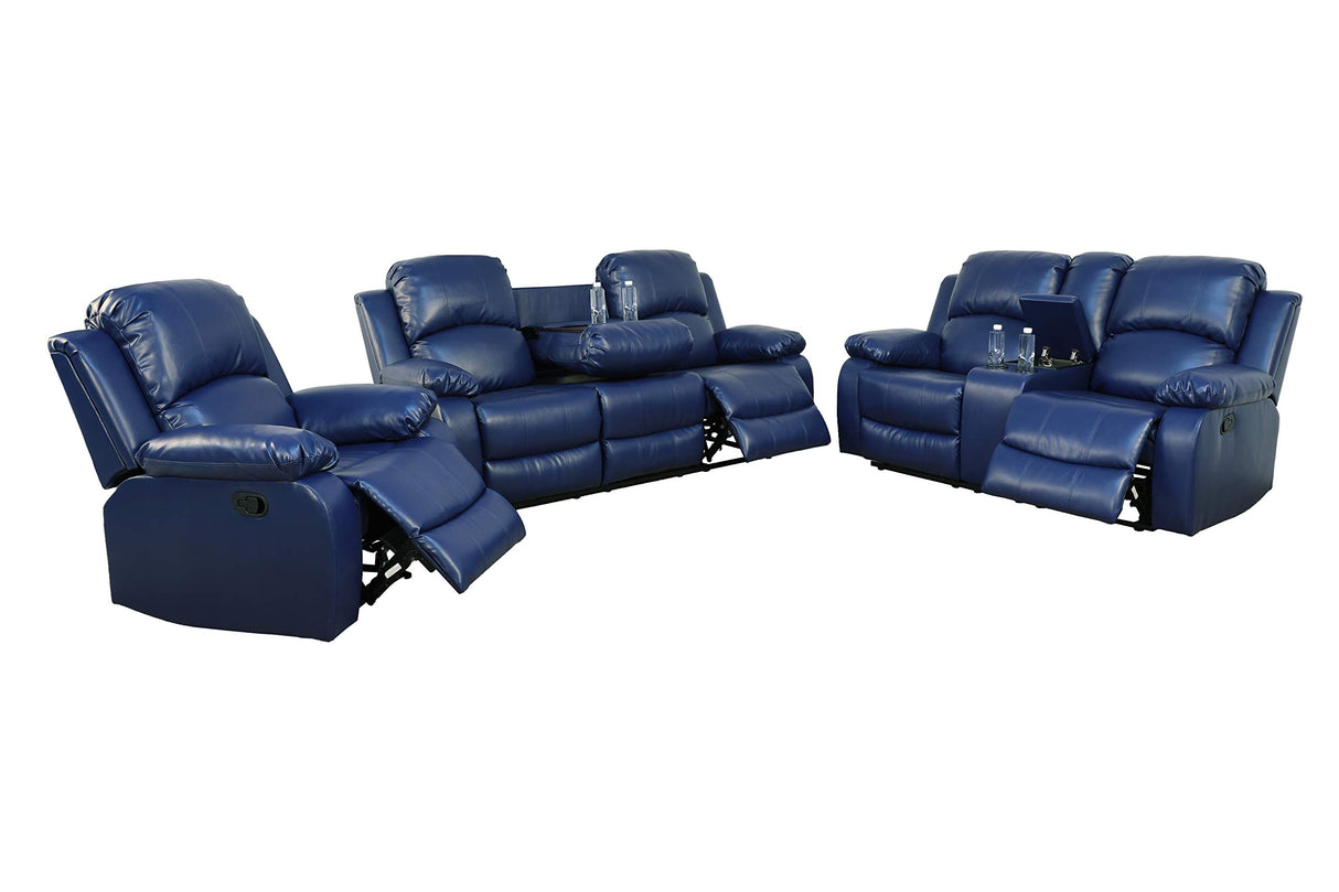 Bonded Leather Recliner Sofa Set 3 PCS Motion Sofa Loveseat Recliner Sofa Recliner Couch Manual