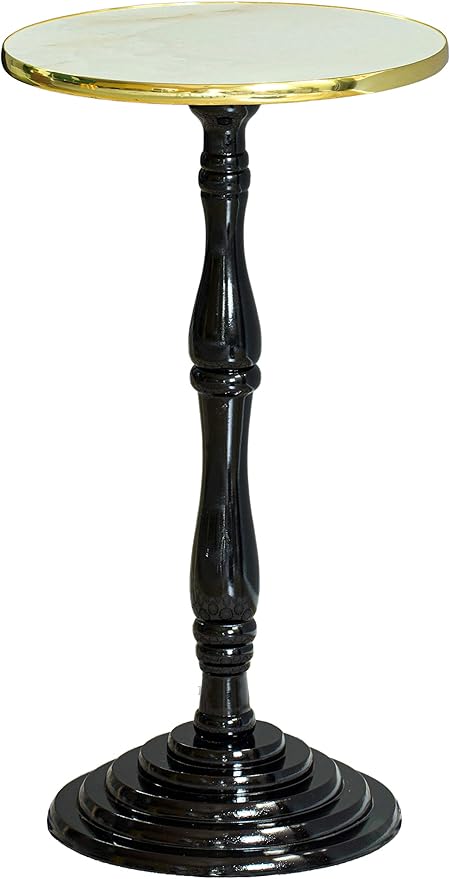 Round Wooden Side Table, Living Room Accent Pedestal End Table - Modern Furniture