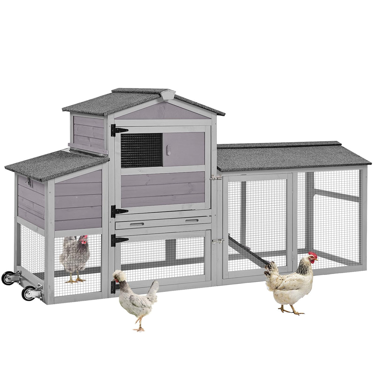 ChickWagon Mobile Chicken Coop – Wheeled Wooden Hen House with Nesting Box