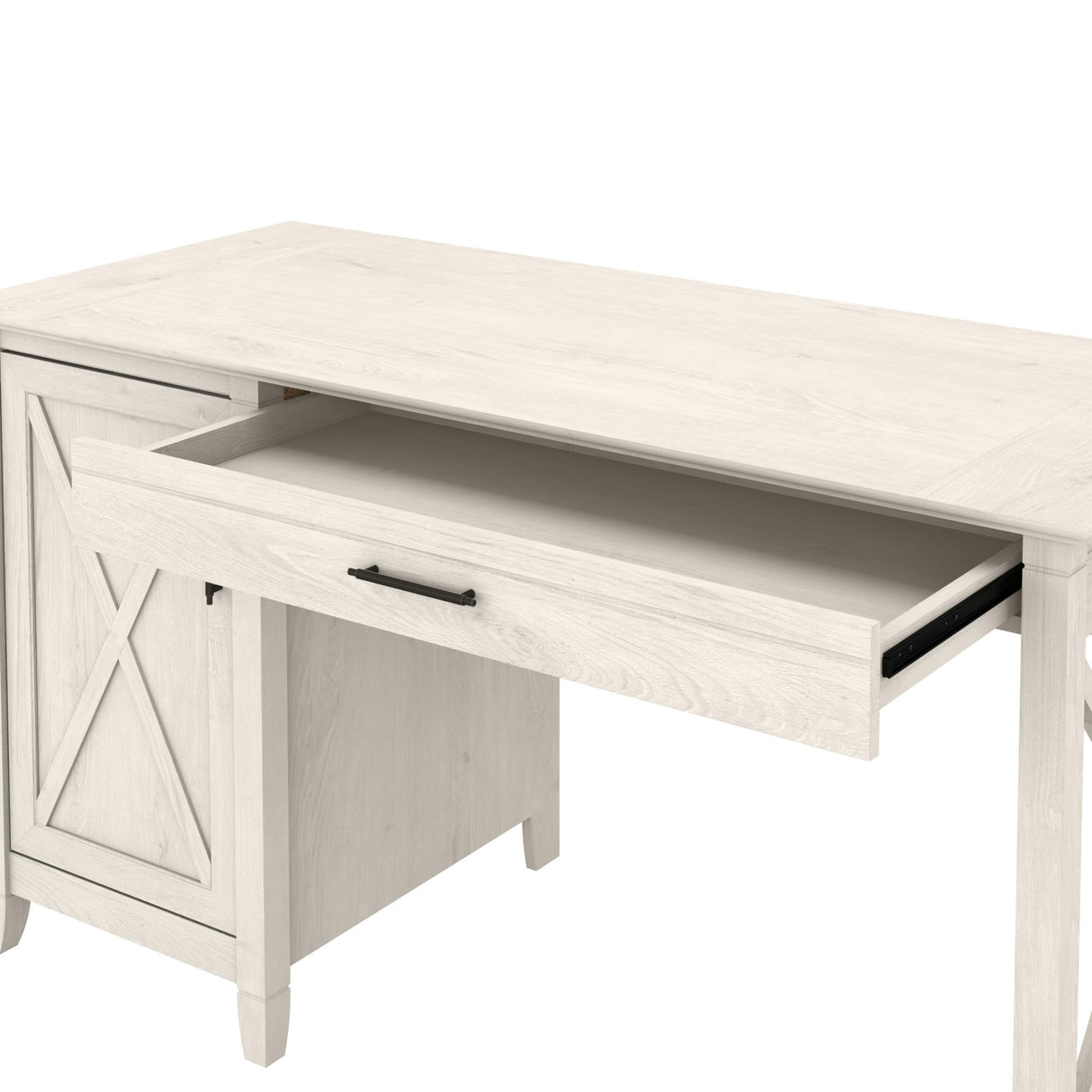 Key West Computer Desk with Storage | Farmhouse PC Table for Home Office in Linen