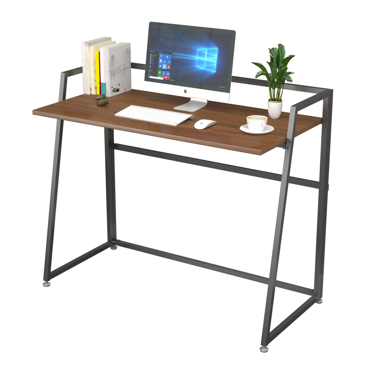 41 inch Folding Computer Desk, Home Office Study Writing Desk, Saving Space PC Laptop