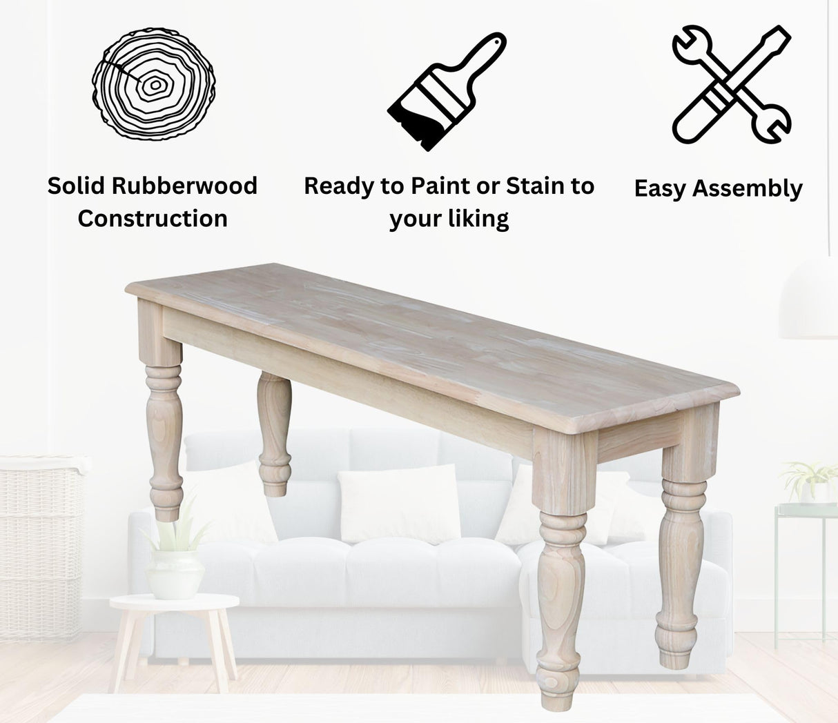 Farmhouse Bench, Unfinished