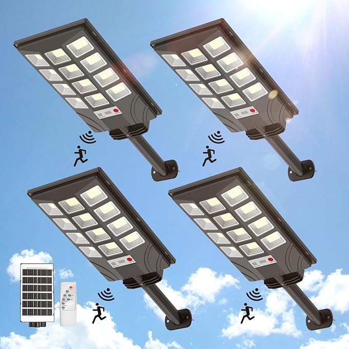 Solar Lights Outdoor Waterproof - Solar Street Lights Outdoor 6500K Led Parking Lot
