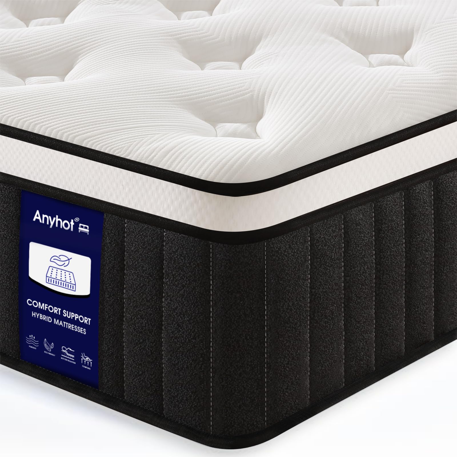 Queen Mattress,10 Inch Medium Firm Hybrid Queen Bed Mattresses