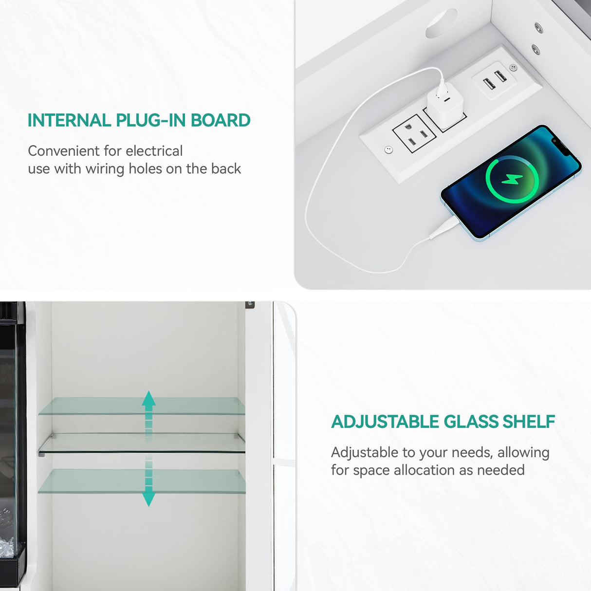 Fireplace TV Stand for 75-80 Inch TV with LED Lighting