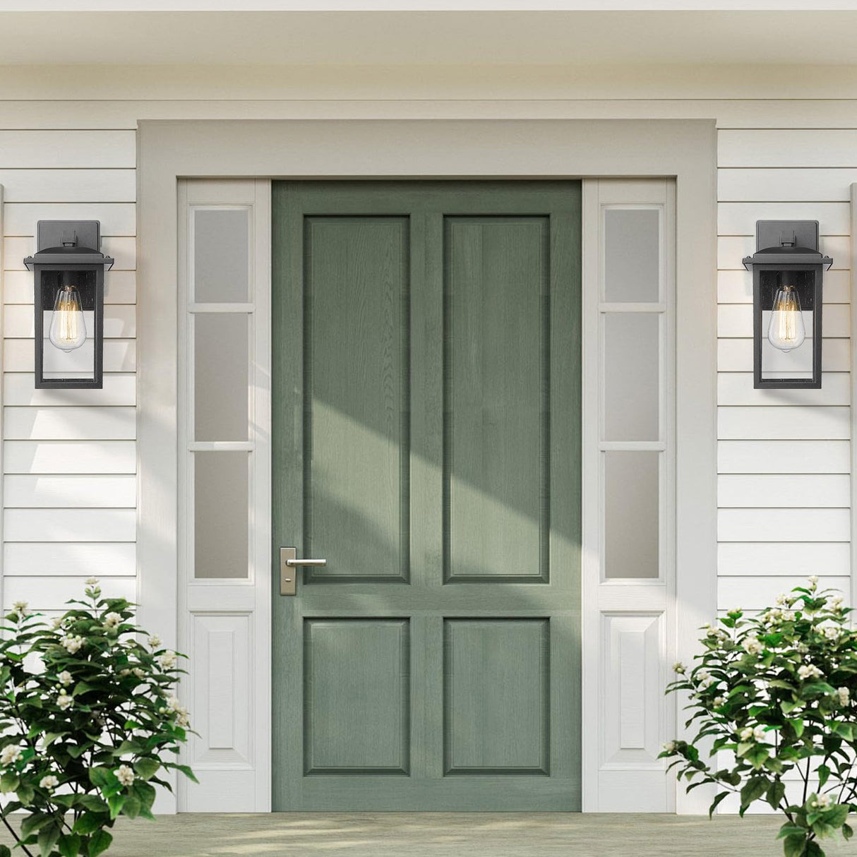 Outdoor Wall Sconces 2 Pack, Exterior Light Lantern Fixtures