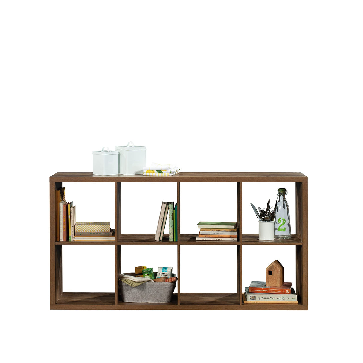 Miscellaneous 8-Cube Organizer Storage Bookcase/Pantry cabinets, L: 29.84" x W: 13.03" x H: 57.87", Rural Pine