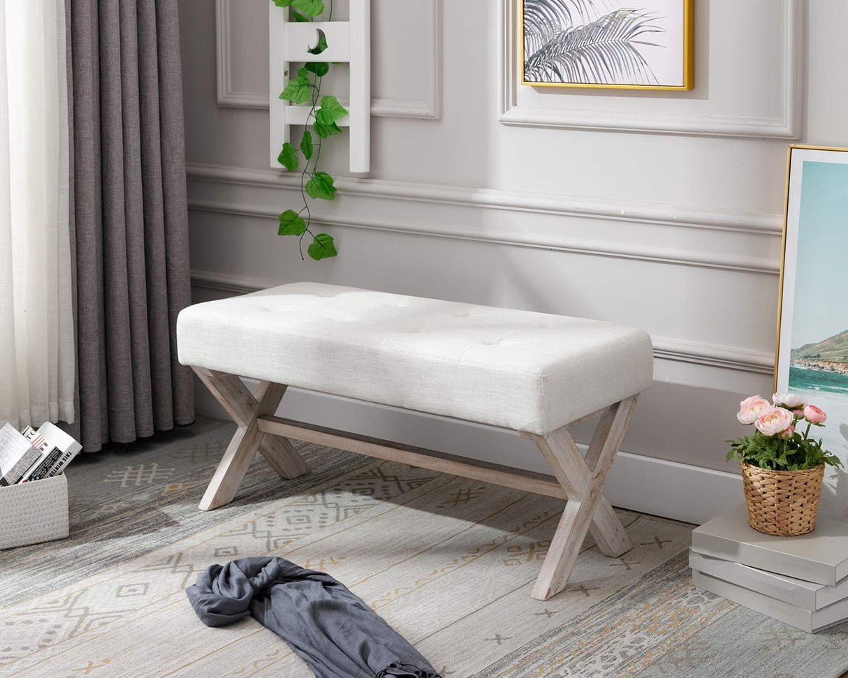Fabric Upholstered Entryway Bench Seat, 36 inch Bedroom Bench