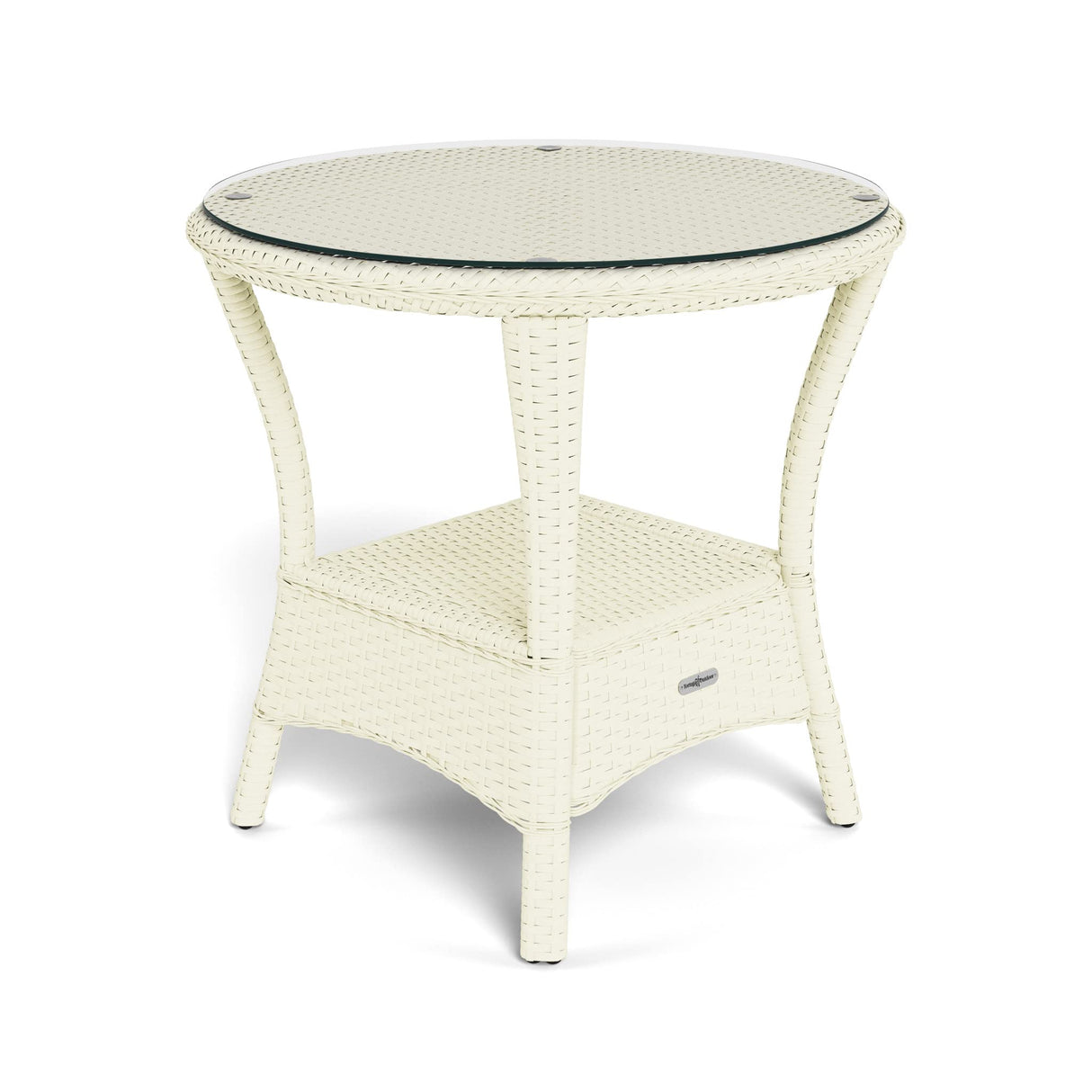 Outdoor Bayview Side Table, 24” Diameter Round x 23”H, Magnolia