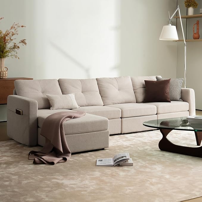 Seater with 2 Ottomans Sectional Modular Sofa Couch