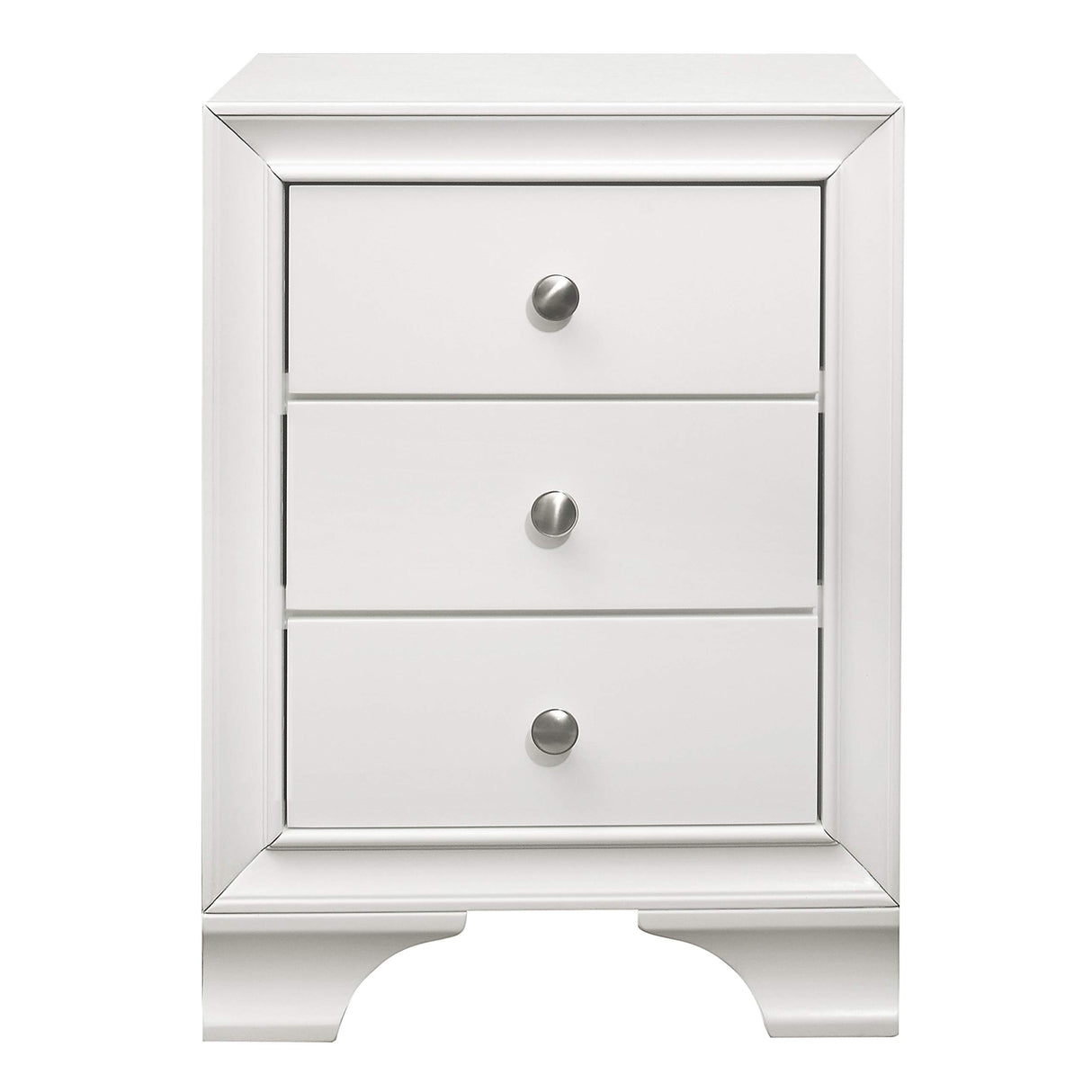 3-Drawer Nightstand, White