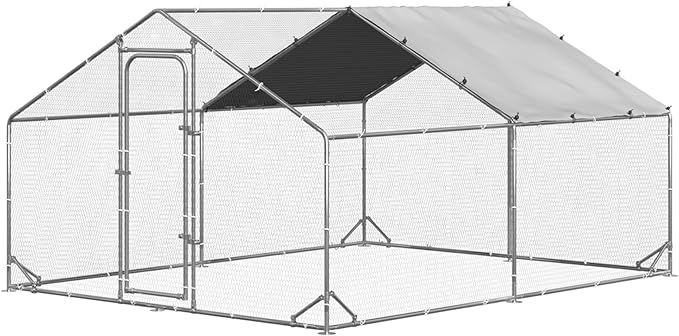 FeatherFort Steel Chicken Coop – Flat & Spire Roof Poultry Enclosures in Multiple Sizes