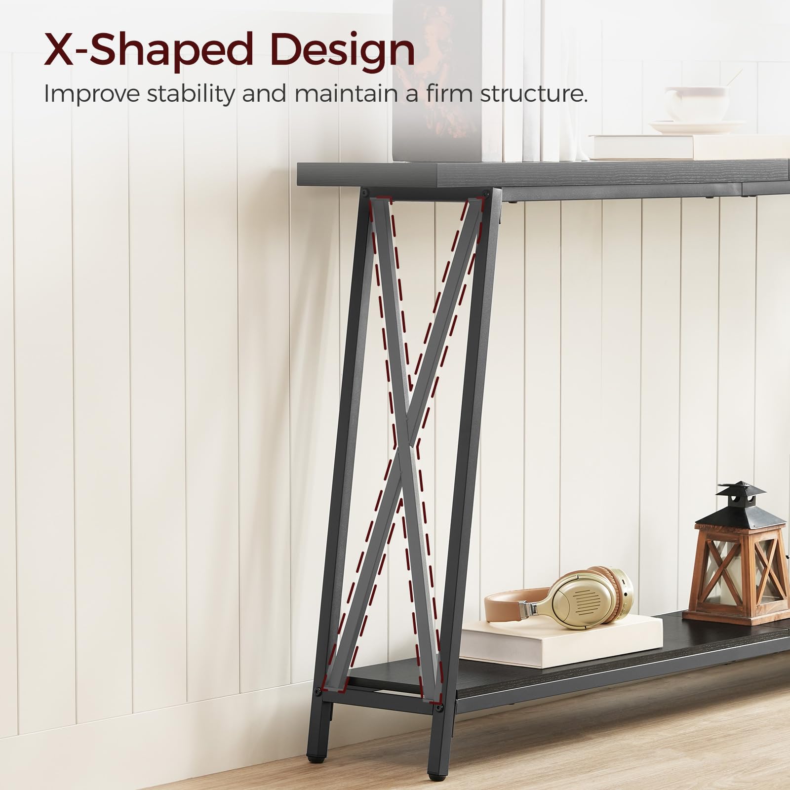 Console Table, 63" Industrial Entryway Table, Extra Long Sofa Table Behind Couch,