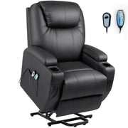Power Lift Recliner Chair with Massage and Heating Functions, PU Leather Sofa
