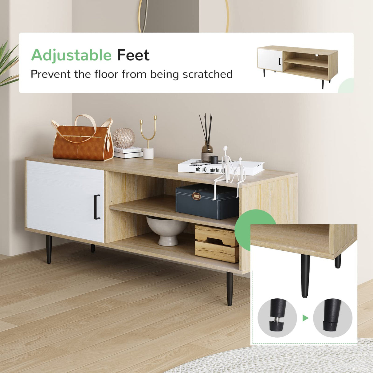 TV Stand for TV's up to 50 Inches, Television Stands and Shelves Entertainment Center