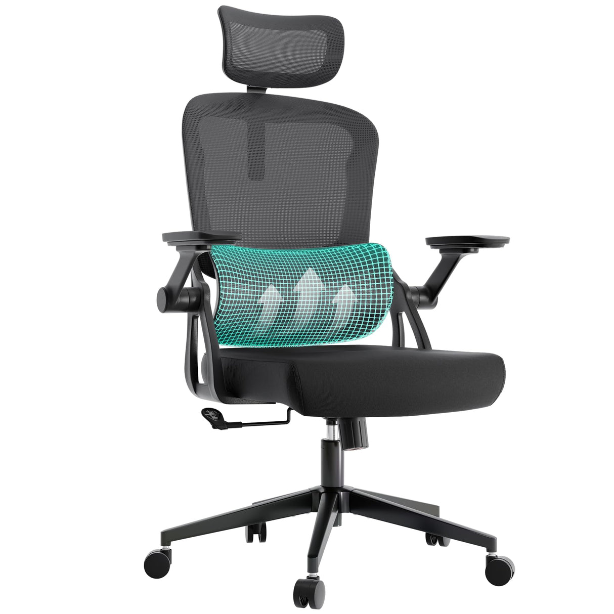 Ergonomic Office Chair - 500LB Comfy Desk Chairs with Headrest and Lumbar Back