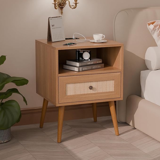 Wicker Rattan Stand, Rattan Stand with Drawer