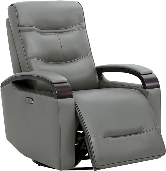 Chita LuxeGlide Genuine Leather Swivel Rocker Recliner with USB & Power Headrest